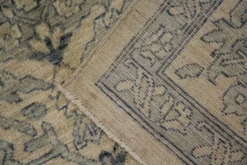 Tapis en laine noué à la main bleu clair, grand modèle floral crème, tapis Zeigler pour intérieur.