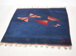 Tapis en laine noué à la main postmoderne du Népal, vintage des années 1980