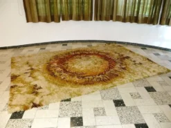Tapis en laine OpArt moderniste abstrait d'Ege Rya, Danemark, années 1960.