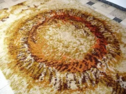 Tapis en laine OpArt moderniste abstrait d'Ege Rya, Danemark, années 1960.