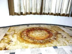 Tapis en laine OpArt moderniste abstrait d'Ege Rya, Danemark, années 1960.