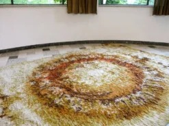 Tapis en laine OpArt moderniste abstrait d'Ege Rya, Danemark, années 1960.