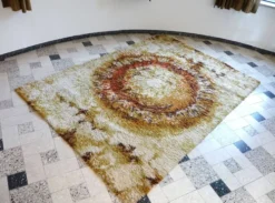 Tapis en laine OpArt moderniste abstrait d'Ege Rya, Danemark, années 1960.