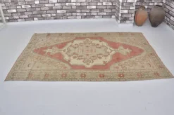 Tapis en laine Oushak neutre anatolien sku1328