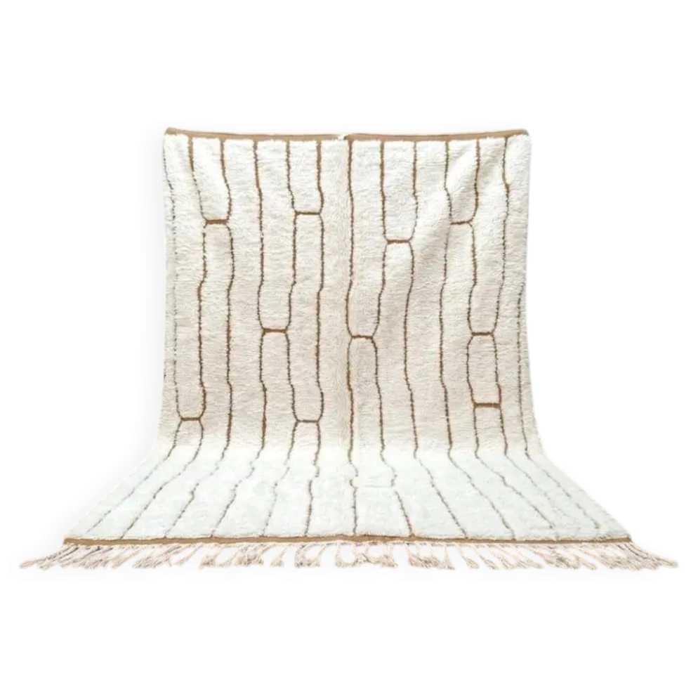 Tapis en laine pure fait main traditionnelle sur mesure 2/3 m