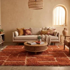 Tapis en laine pure fait main traditionnelle artisanale taille 1,5/2,5 m