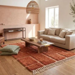 Tapis en laine pure fait main traditionnelle artisanale taille 1,5/2,5 m