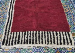Tapis en laine pure fait main traditionnelle 2/3 m
