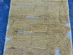 Tapis en laine pure fait main traditionnelle jaune moutarde taille 75/300cm