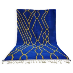 Tapis en laine pure fait main traditionnelle artisanale 2/3 m