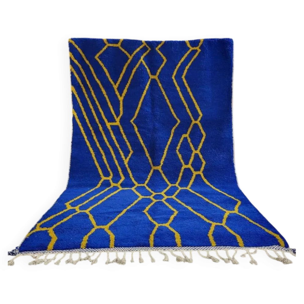 Tapis en laine pure fait main traditionnelle artisanale 2/3 m