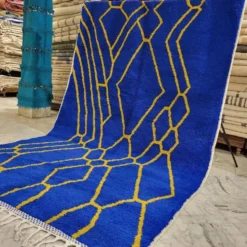 Tapis en laine pure fait main traditionnelle artisanale 2/3 m
