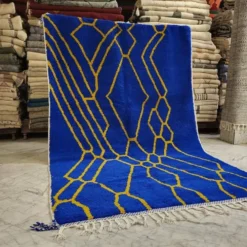 Tapis en laine pure fait main traditionnelle artisanale 2/3 m