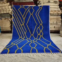 Tapis en laine pure fait main traditionnelle artisanale 2/3 m