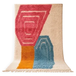 Tapis en laine pure à motifs colorés traditionnelle 1,5/2,5 m