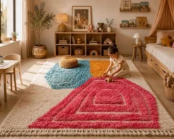 Tapis en laine pure à motifs colorés traditionnelle 1,5/2,5 m