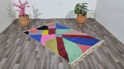 Tapis en laine pure à motifs colorés traditionnelle taille 1,5/2,5 m