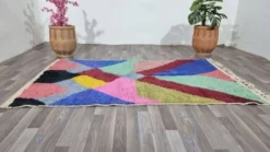 Tapis en laine pure à motifs colorés traditionnelle taille 1,5/2,5 m