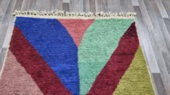 Tapis en laine pure à motifs colorés traditionnelle taille 1,5/2,5 m