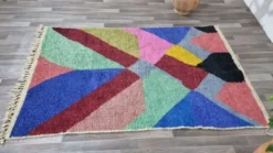 Tapis en laine pure à motifs colorés traditionnelle taille 1,5/2,5 m