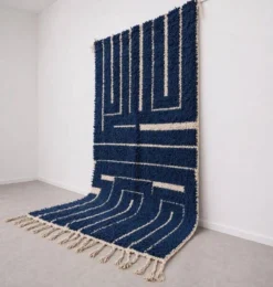 Tapis en laine pure sur mesure traditionnelle fait main 1,5/2,5 m