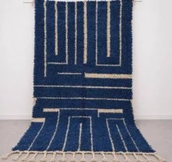 Tapis en laine pure sur mesure traditionnelle fait main 1,5/2,5 m