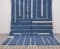 Tapis en laine pure sur mesure traditionnelle fait main 1,5/2,5 m