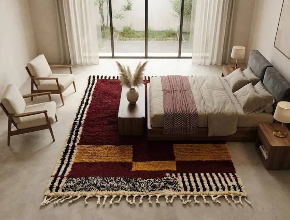 Tapis en laine pure sur mesure artisanale traditionnelle