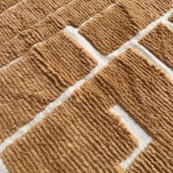 Tapis en laine pure traditionnelle moutarde 150/250 cm