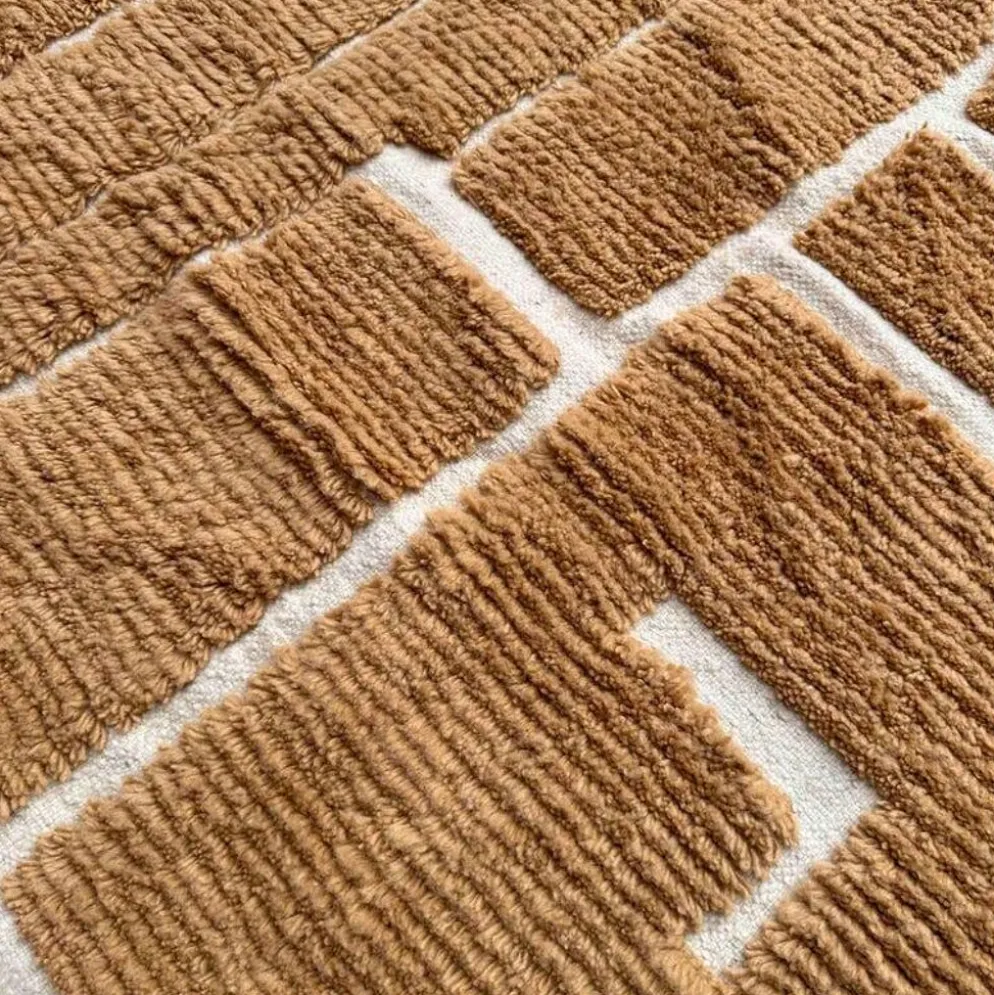 Tapis en laine pure traditionnelle moutarde 150/250 cm