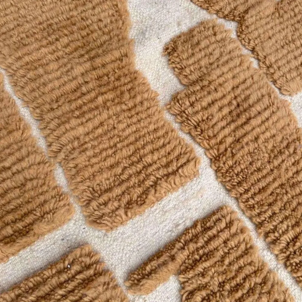 Tapis en laine pure traditionnelle moutarde 150/250 cm