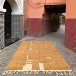 Tapis en laine pure traditionnelle moutarde 150/250 cm
