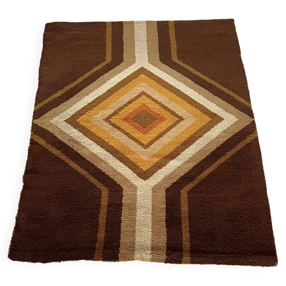Tapis en laine série Grafik 100 par S. Doege, Allemagne 1970
