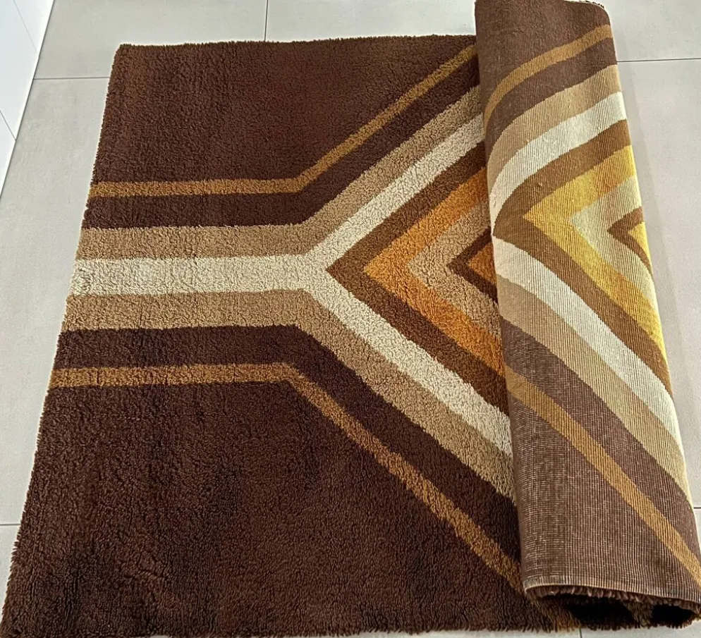 Tapis en laine série Grafik 100 par S. Doege, Allemagne 1970