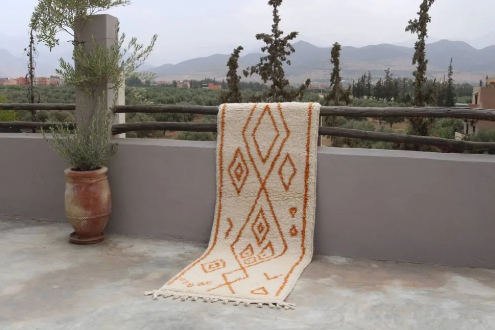 Tapis en laine tissé à la main coloré, 310 x 90 cm - R315