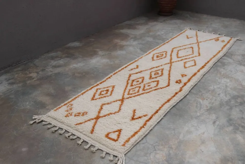 Tapis en laine tissé à la main coloré, 310 x 90 cm - R315
