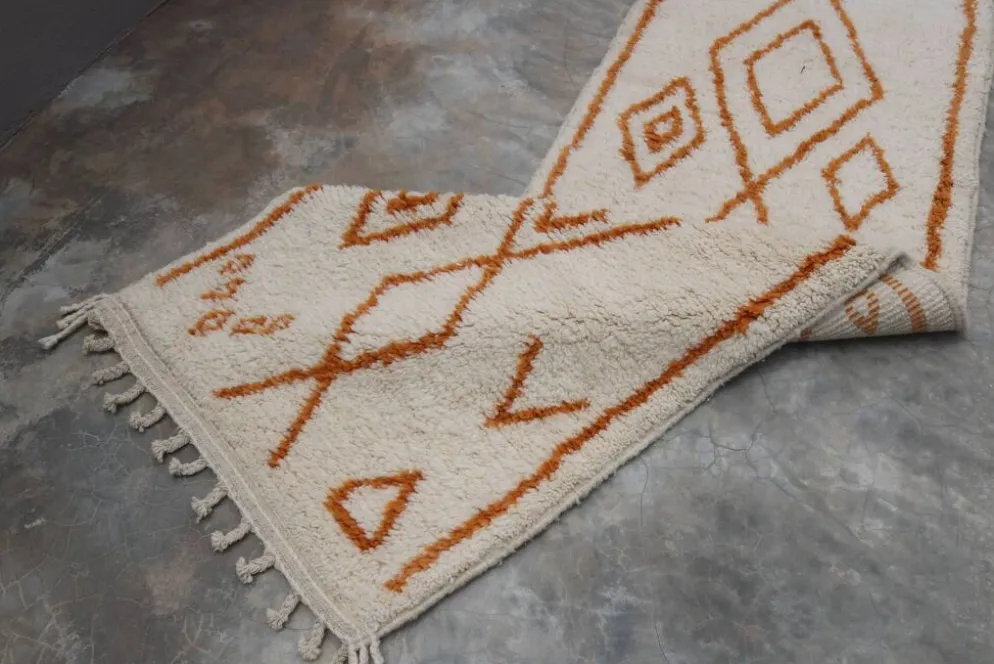 Tapis en laine tissé à la main coloré, 310 x 90 cm - R315