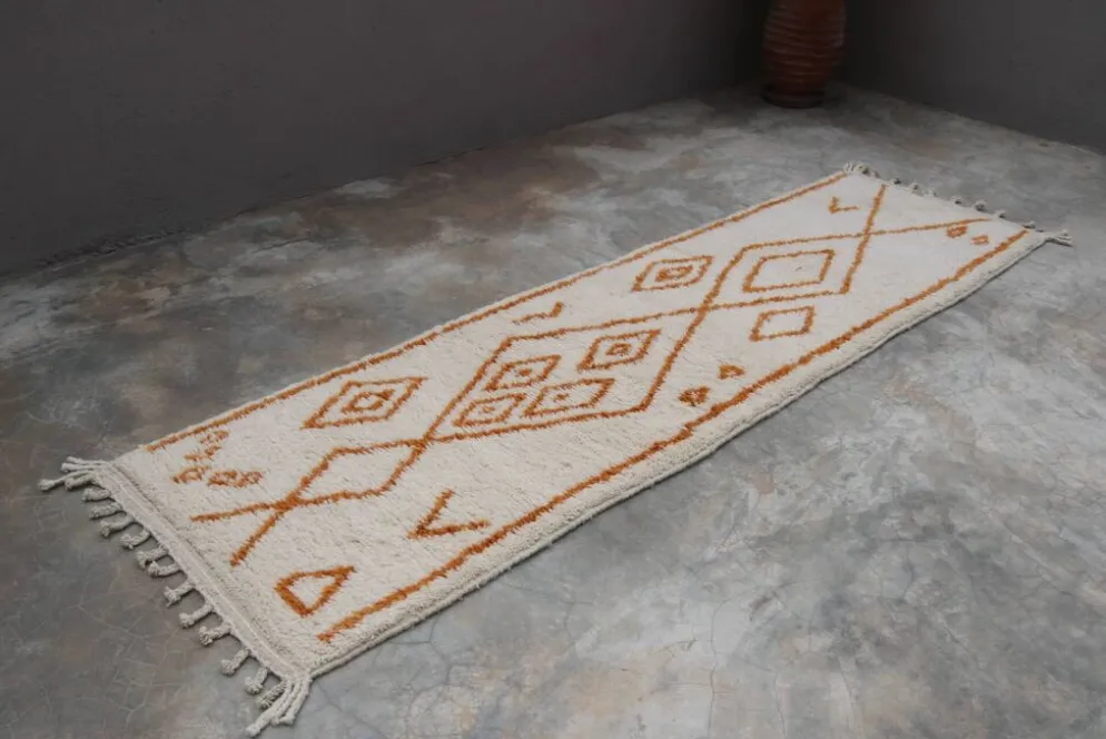 Tapis en laine tissé à la main coloré, 310 x 90 cm - R315