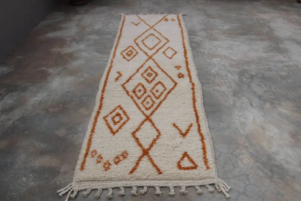 Tapis en laine tissé à la main coloré, 310 x 90 cm - R315