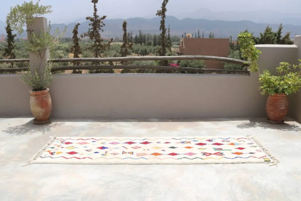 Tapis en laine tissé à la main coloré, 310 x 95 cm - R312