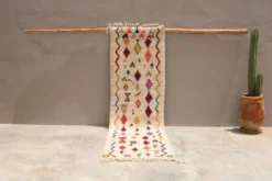 Tapis en laine tissé à la main coloré, 310 x 95 cm - R312