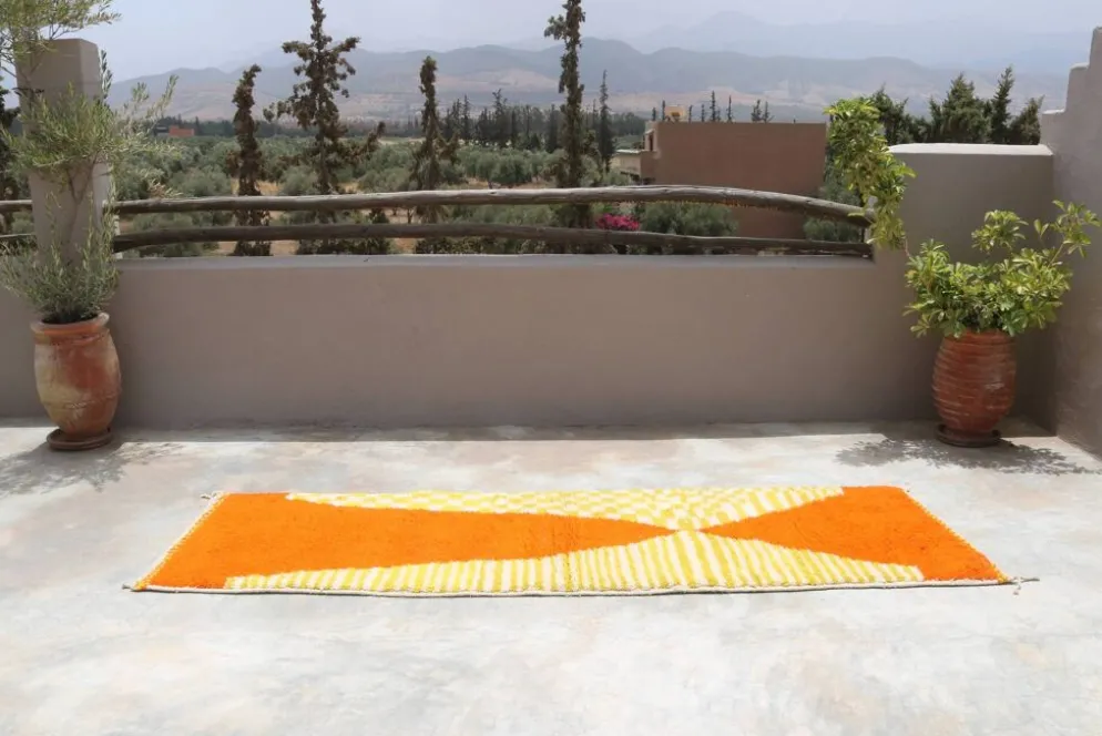 Tapis en laine tissé à la main coloré, 300 x 95 cm - R310