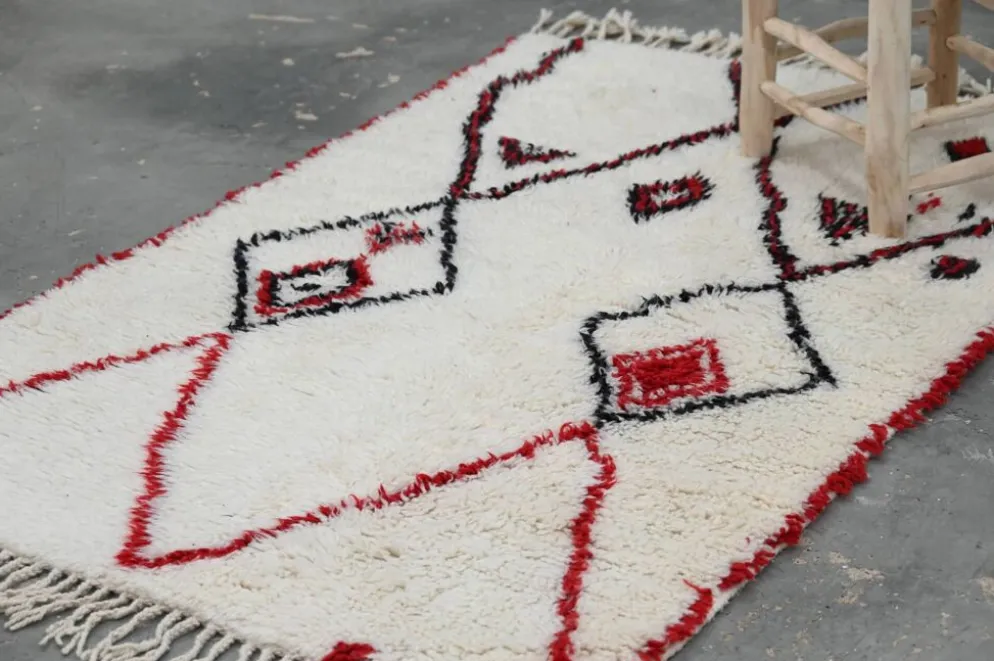Tapis en laine tissé à la main coloré, 155 x 100 cm - P483