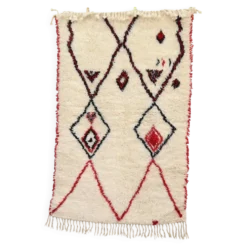 Tapis en laine tissé à la main coloré, 155 x 100 cm - P483