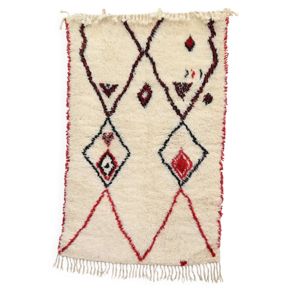 Tapis en laine tissé à la main coloré, 155 x 100 cm - P483