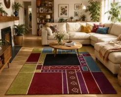 Tapis en laine tufté à la main "Krumi" de Tisca, France, années 1990.