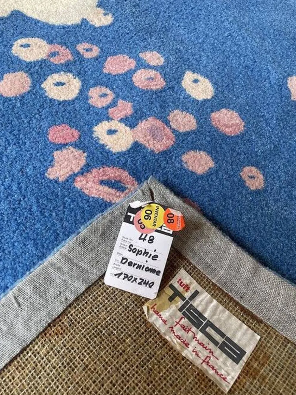 Tapis en laine tufté à la main "Sophie" de TISCA, France, années 1990.
