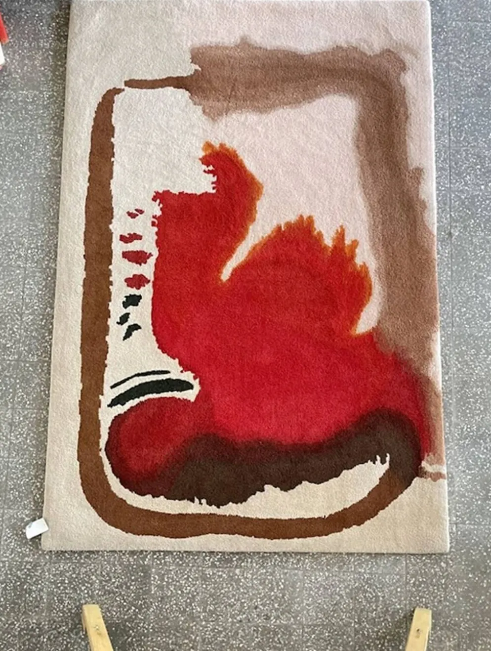 Tapis en laine tufté main Tisca Forster – France des années 1980