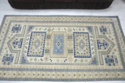 Tapis en laine turque beige et bleu sku 2290.