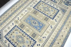 Tapis en laine turque beige et bleu sku 2290.